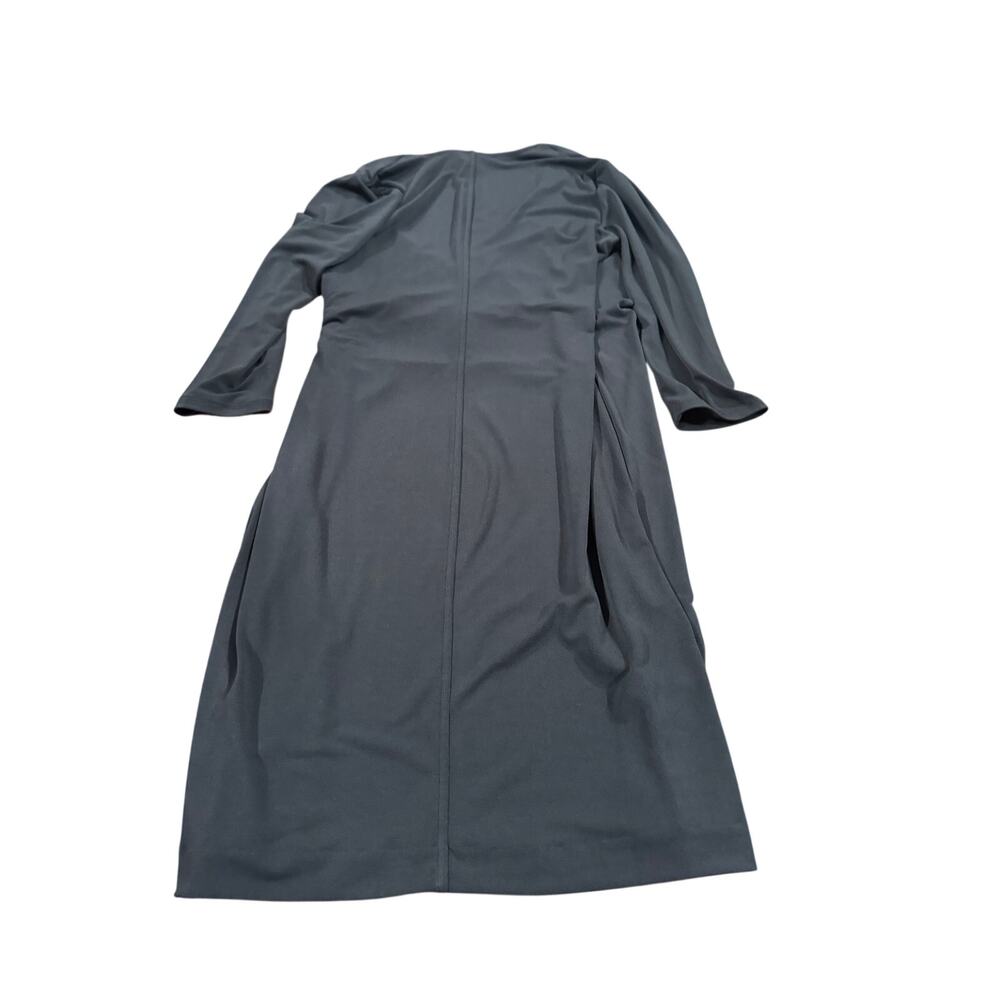 NWT Lark & Ro Crepe Knit Faux Wrap black classic LBD size 10 little black dress - Picture 9 of 10